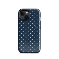 Navy Polka Dot MagSafe Case — vista frontale