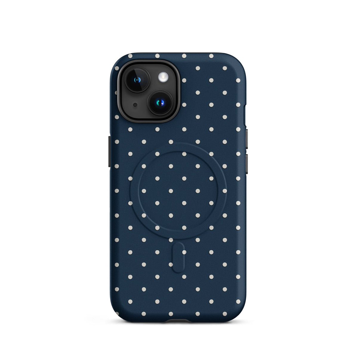 Navy Polka Dot MagSafe Case — vista posteriore
