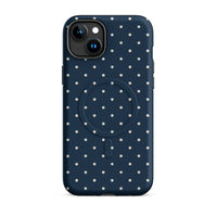Navy Polka Dot MagSafe Case — dettaglio della stampa