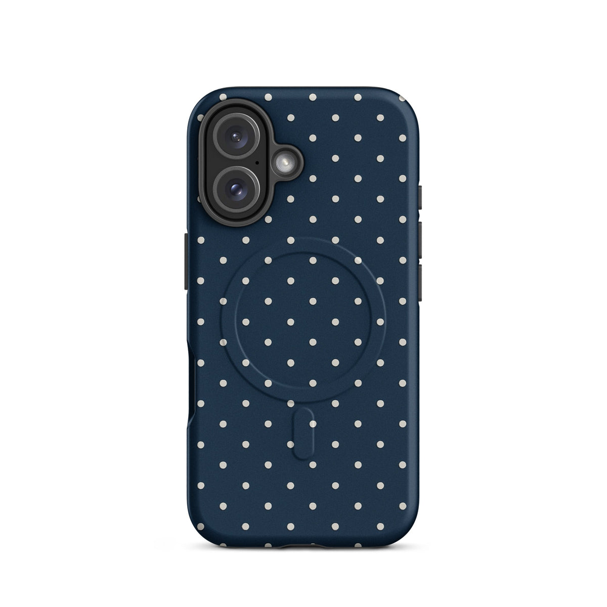 Navy Polka Dot MagSafe Case — vista posteriore