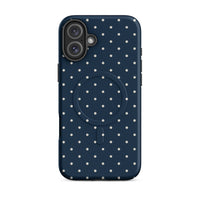 Navy Polka Dot MagSafe Case — dettaglio della stampa