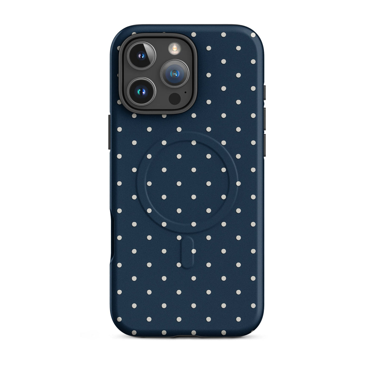 Y2K Navy Polka Dot MagSafe Case