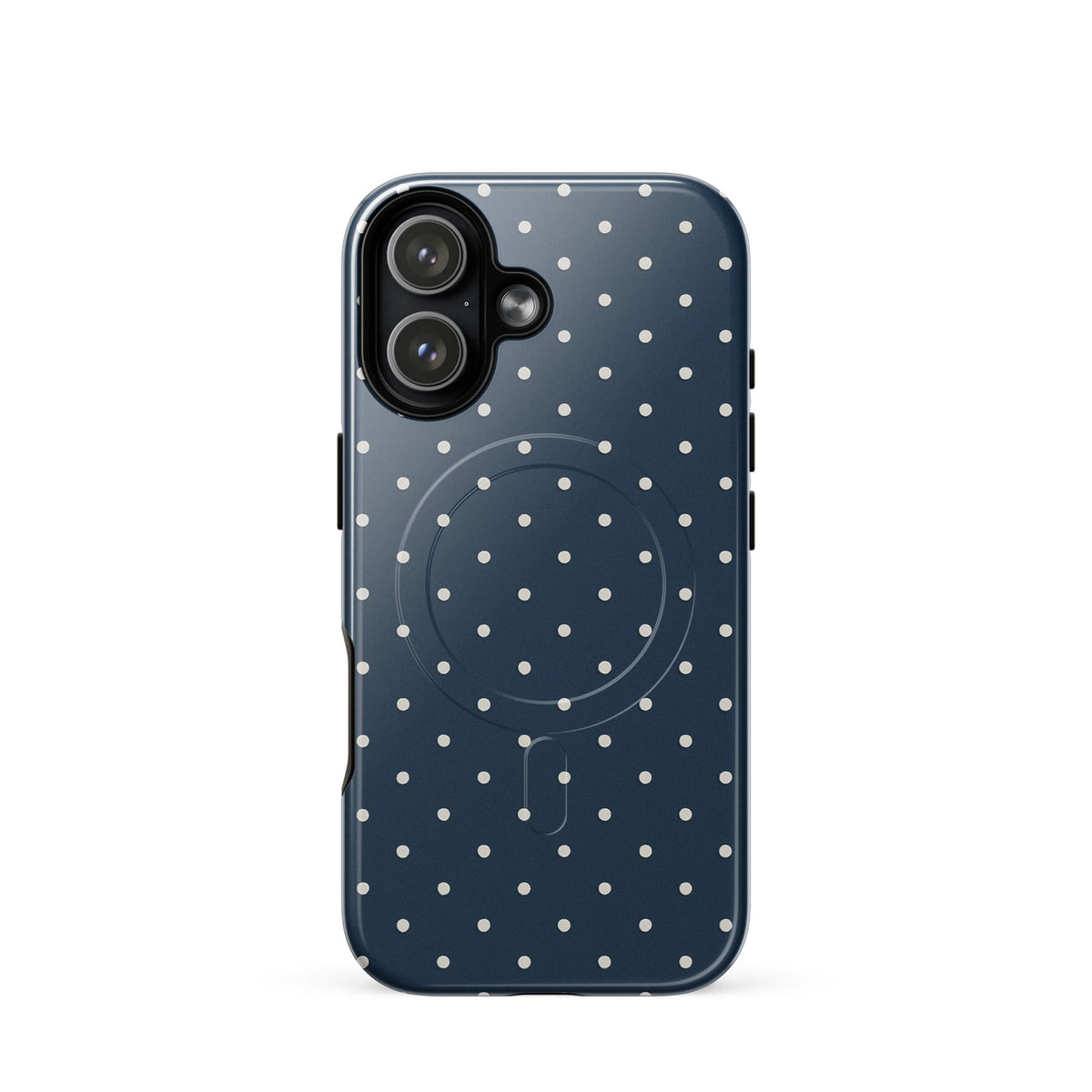 Y2K Navy Polka Dot MagSafe Case