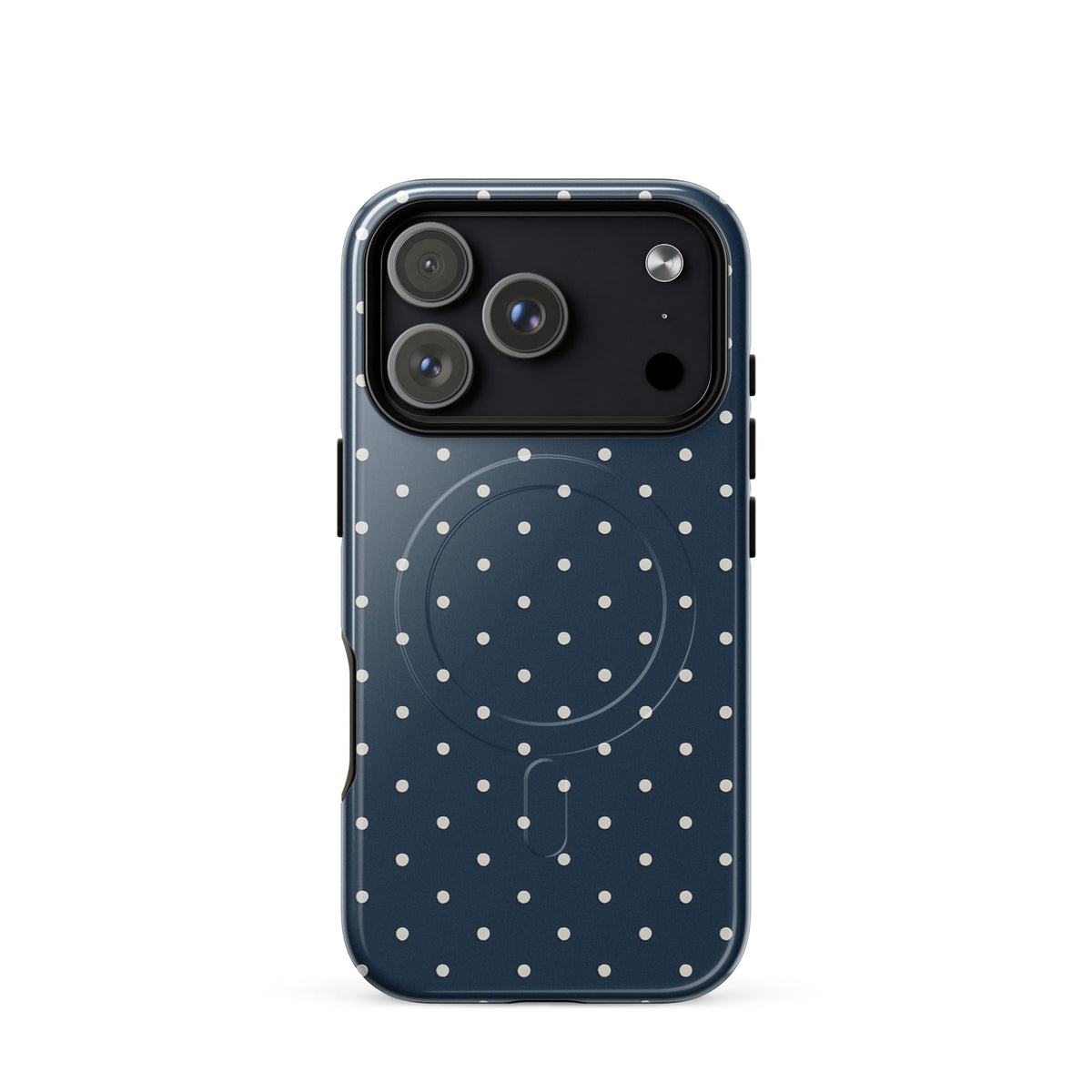Y2K Navy Polka Dot MagSafe Case