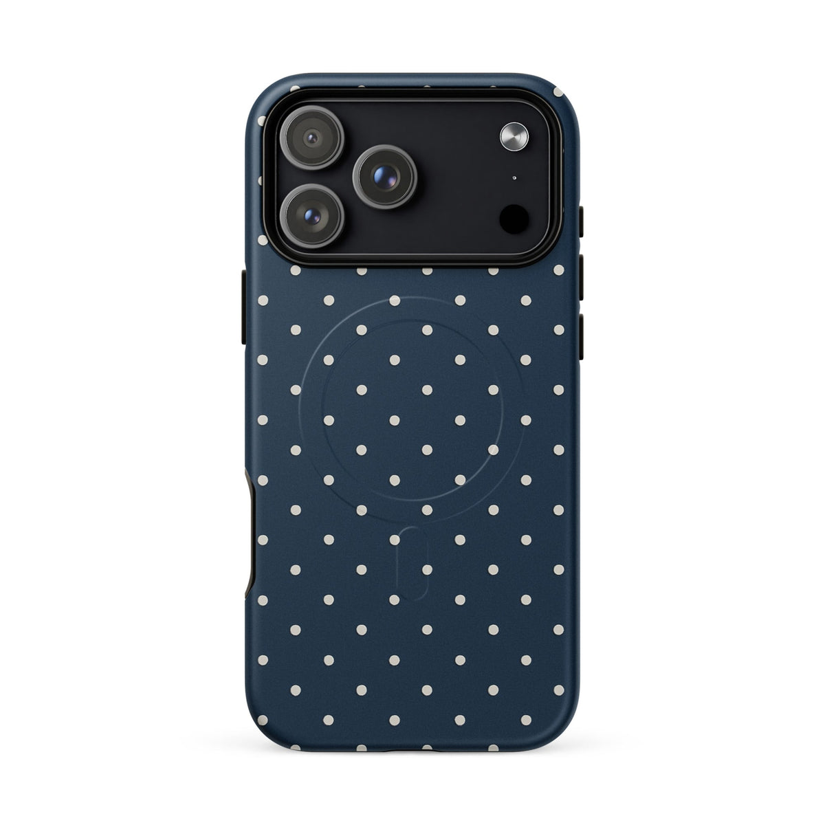 Y2K Navy Polka Dot MagSafe Case