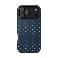 Y2K Navy Polka Dot MagSafe Case