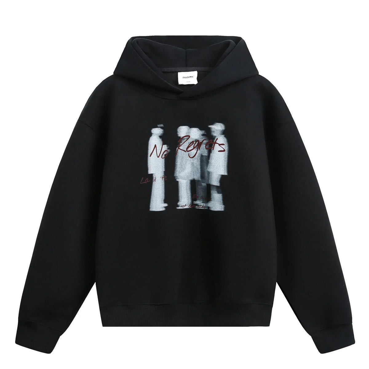 No Regrets Graphic Baggy Hoodie — vista posteriore