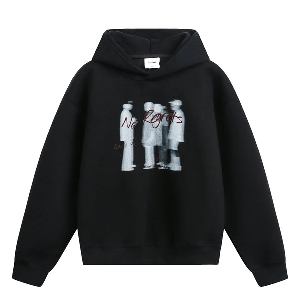 Y2K No Regrets Graphic Baggy Hoodie