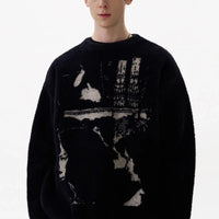 Noir Graphic Knitted Jumper — dettaglio della stampa