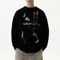 Noir Graphic Knitted Jumper — vista frontale