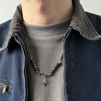 Obsidian Star Pendant Necklace — dettaglio della stampa