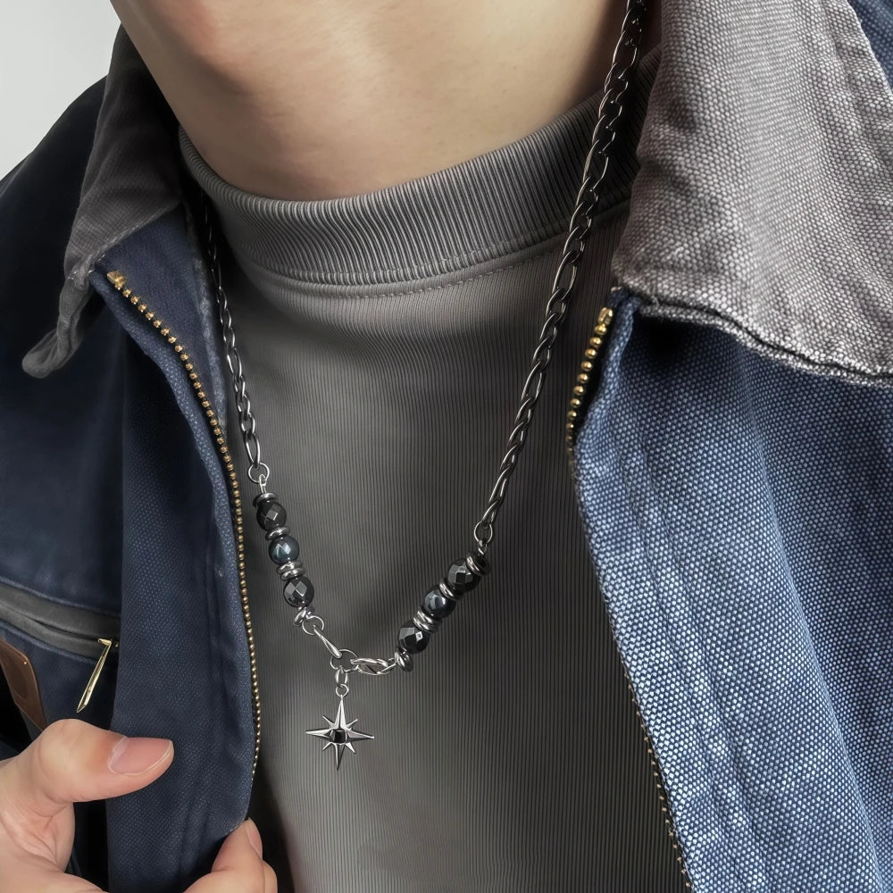 Obsidian Star Pendant Necklace — in alternativa