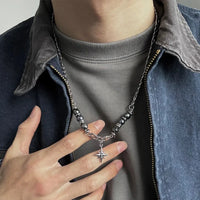 Obsidian Star Pendant Necklace — dettaglio
