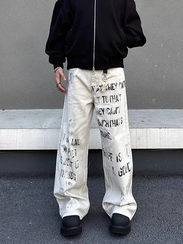 Off White Baggy Graphic Cargos — dettaglio