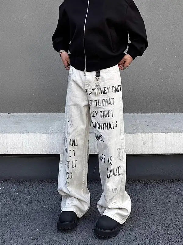 Off White Baggy Graphic Cargos — dettaglio della stampa