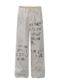 Off White Baggy Graphic Cargos — in alternativa