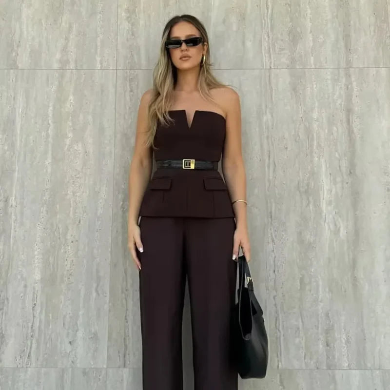Old Money Bandeau Crop Tube Top — dettaglio del tessuto