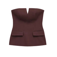 Old Money Bandeau Crop Tube Top — dettaglio della stampa