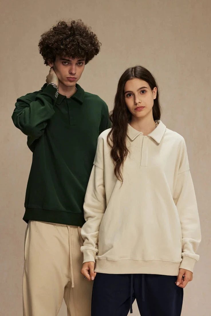 Origin 340gsm Essentials Collared Jumper — vista frontale