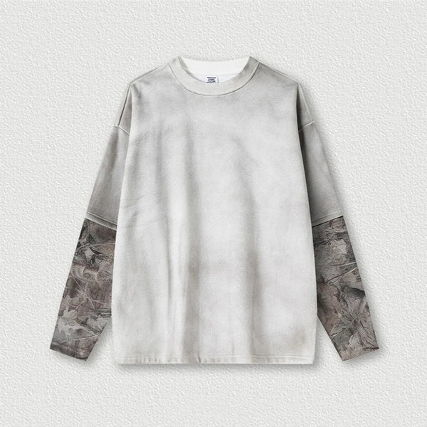 Origin 340gsm Essentials Desert Camo Mock Long Sleeve T Shirt — vista frontale