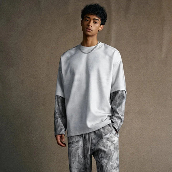 Y2K Origin 340gsm Essentials Desert Camo Mock Long Sleeve T Shirt