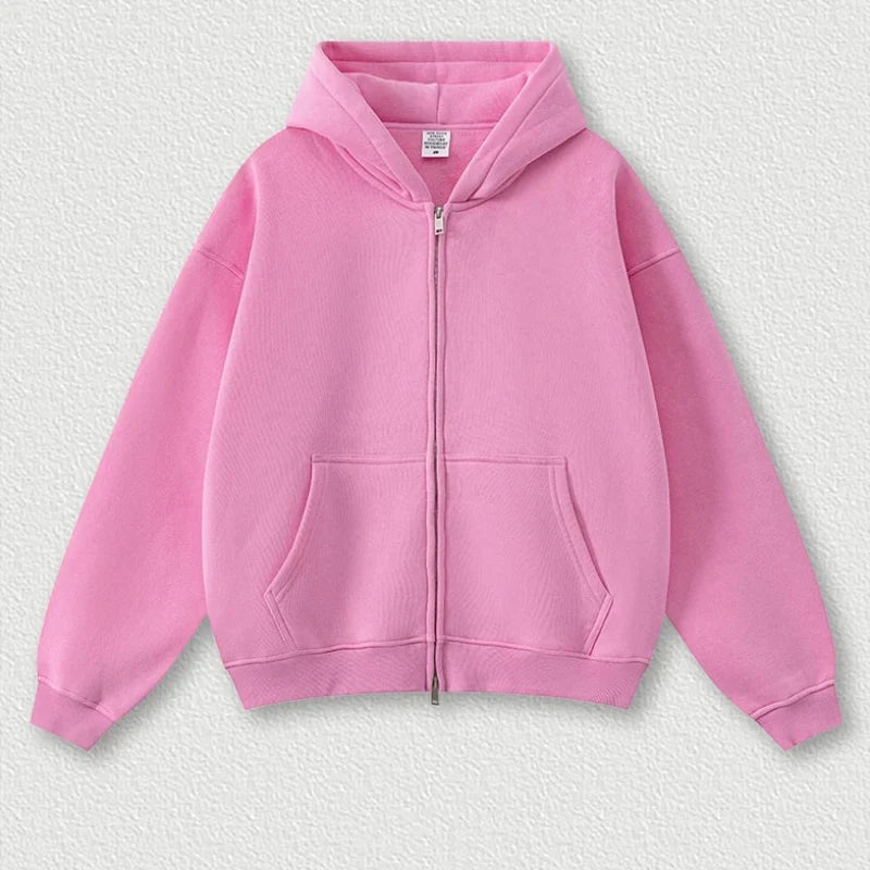 Origin 345gsm Boxy Fit Zip Up Hoodie — dettaglio della stampa