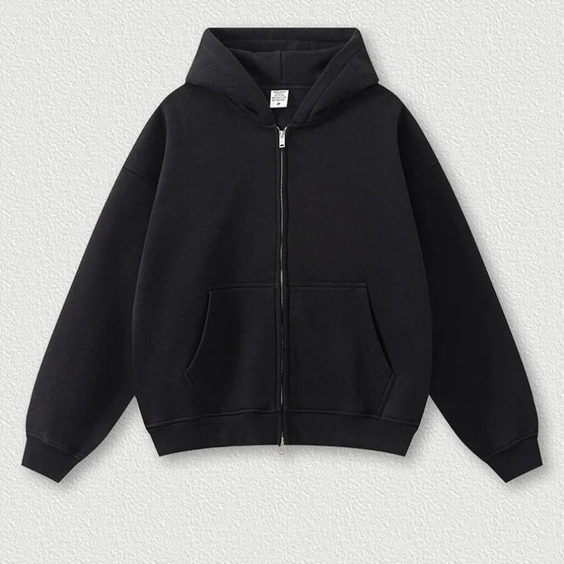 Origin 345gsm Boxy Fit Zip Up Hoodie — vista frontale