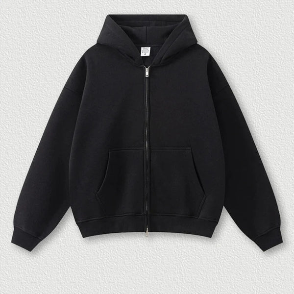 Origin 345gsm Boxy Fit Zip Up Hoodie — vista frontale