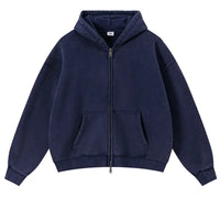 Origin 400gsm Essentials Retro Washed Boxy Fit Plain Zip Up Hoodie — dettaglio della stampa