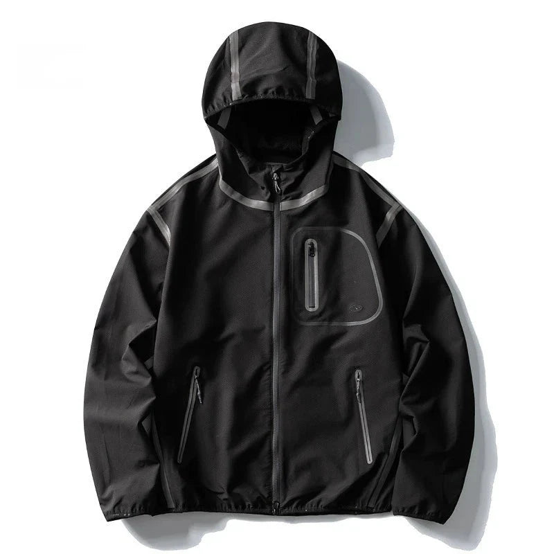 Outdoor Shell Lightweight Reflective Windbreaker Jacket — dettaglio del tessuto