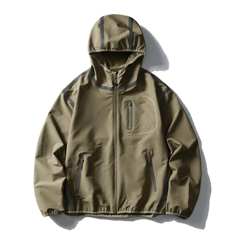 Outdoor Shell Lightweight Reflective Windbreaker Jacket — dettaglio della stampa