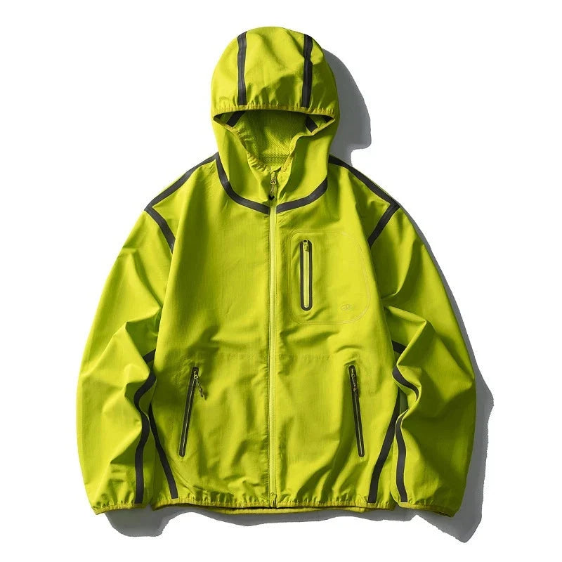 Outdoor Shell Lightweight Reflective Windbreaker Jacket — vista frontale