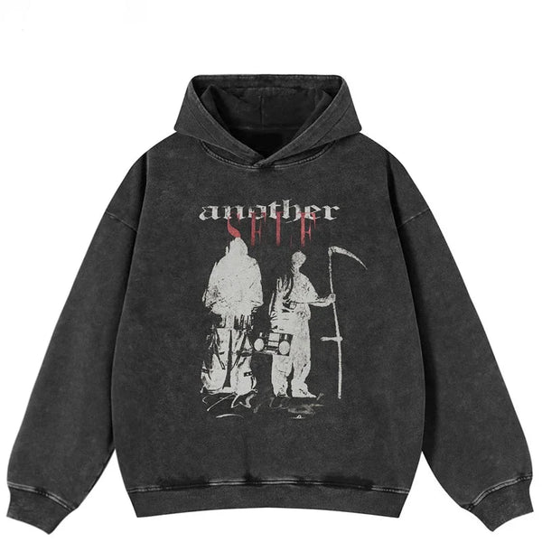 Oversized Another Self Graphic Hoodie Sweatshirt — vista frontale