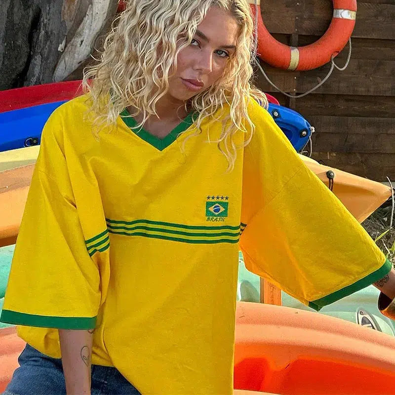 Oversized Brazil T Shirt — dettaglio della stampa