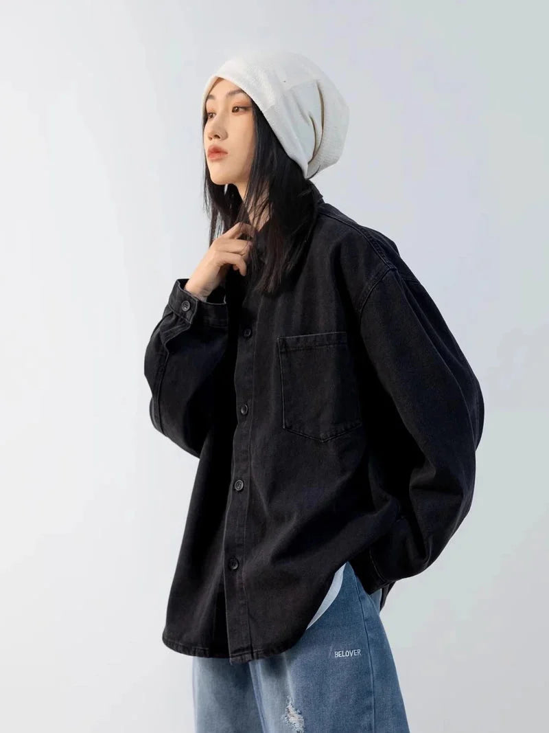Oversized Button Up Outer Jacket — dettaglio della stampa