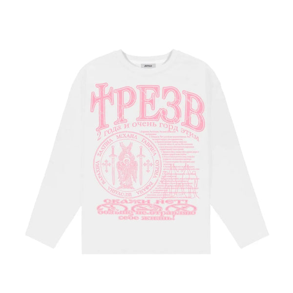 Oversized Gothic Graphic Long Sleeve Top — vista frontale