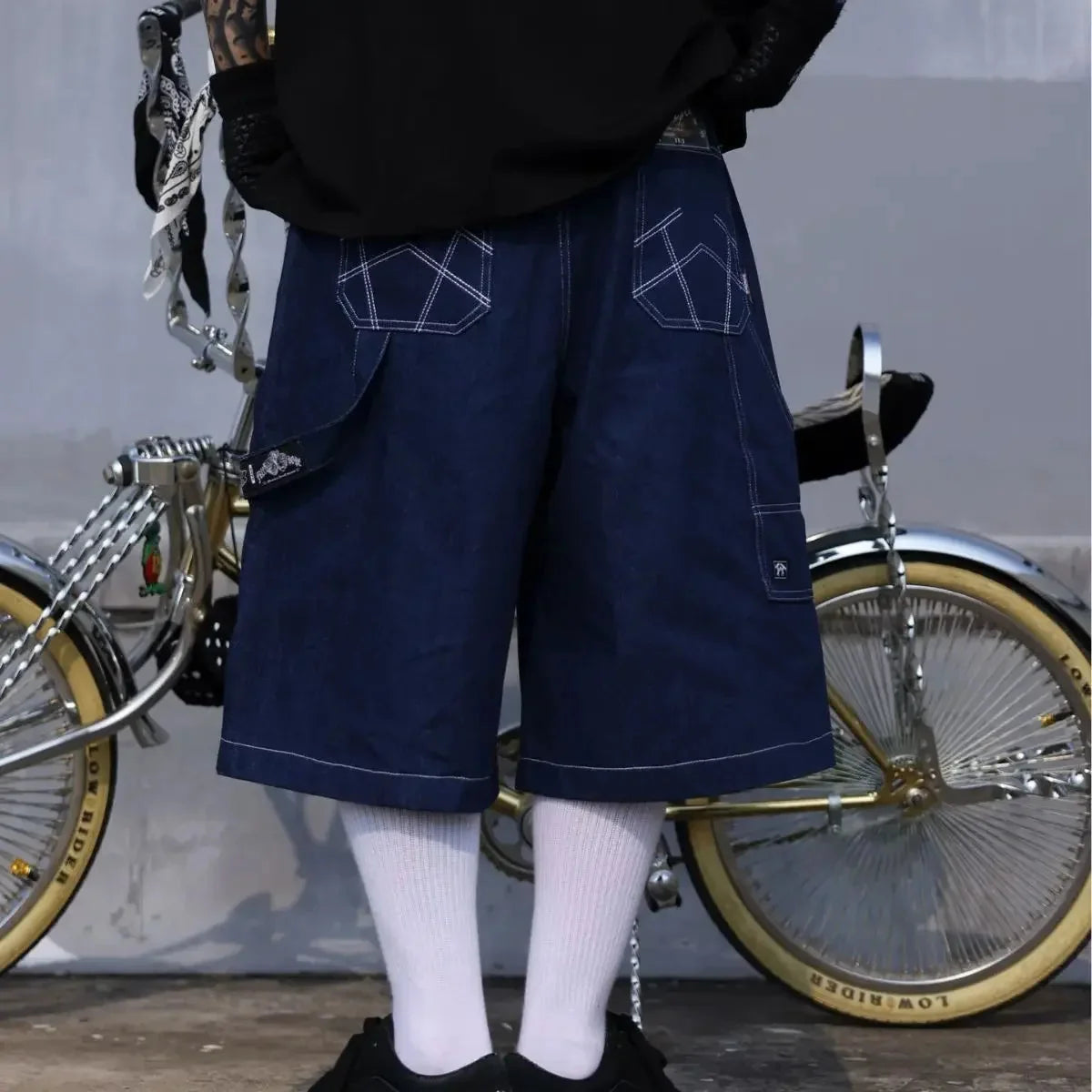 Oversized Jean Shorts Jorts — vista frontale