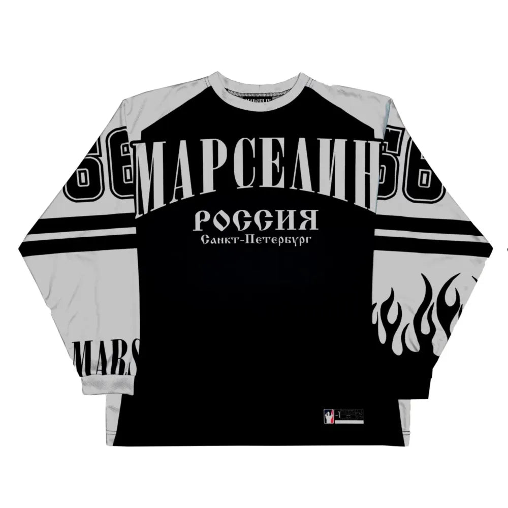 Oversized Jersey Long Sleeve Top T Shirt — vista frontale