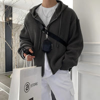 Oversized Knit Hooded Zip Up Cardigan — dettaglio della stampa
