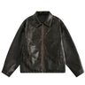 Y2K Oversized Patchwork Butterfly Faux Leather Jacket