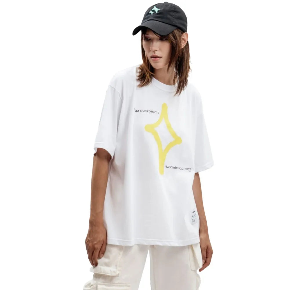 Oversized Star Graphic T Shirt — dettaglio del tessuto