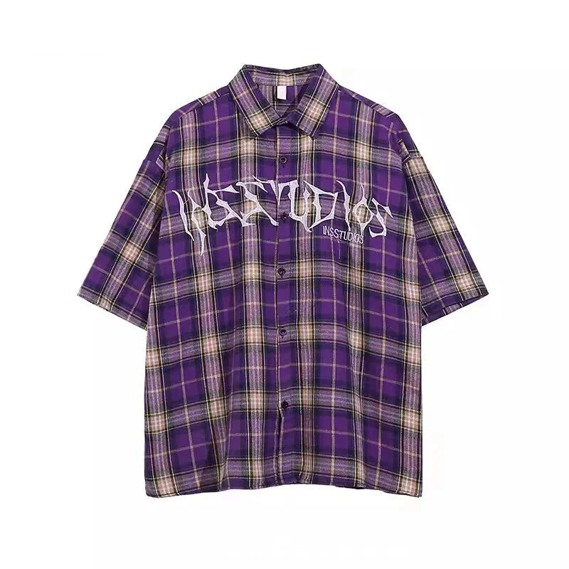 Oversized Womens Plaid Shirt — vista posteriore