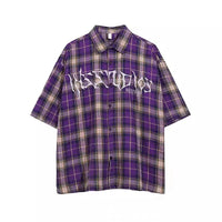 Oversized Womens Plaid Shirt — vista posteriore
