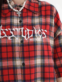 Oversized Womens Plaid Shirt — dettaglio
