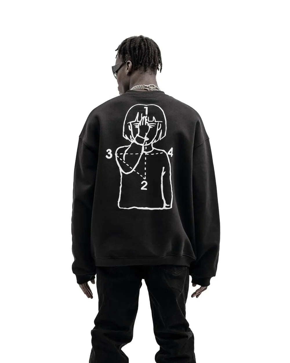 PRAY Graphic Hoodie Sweater — vista completa