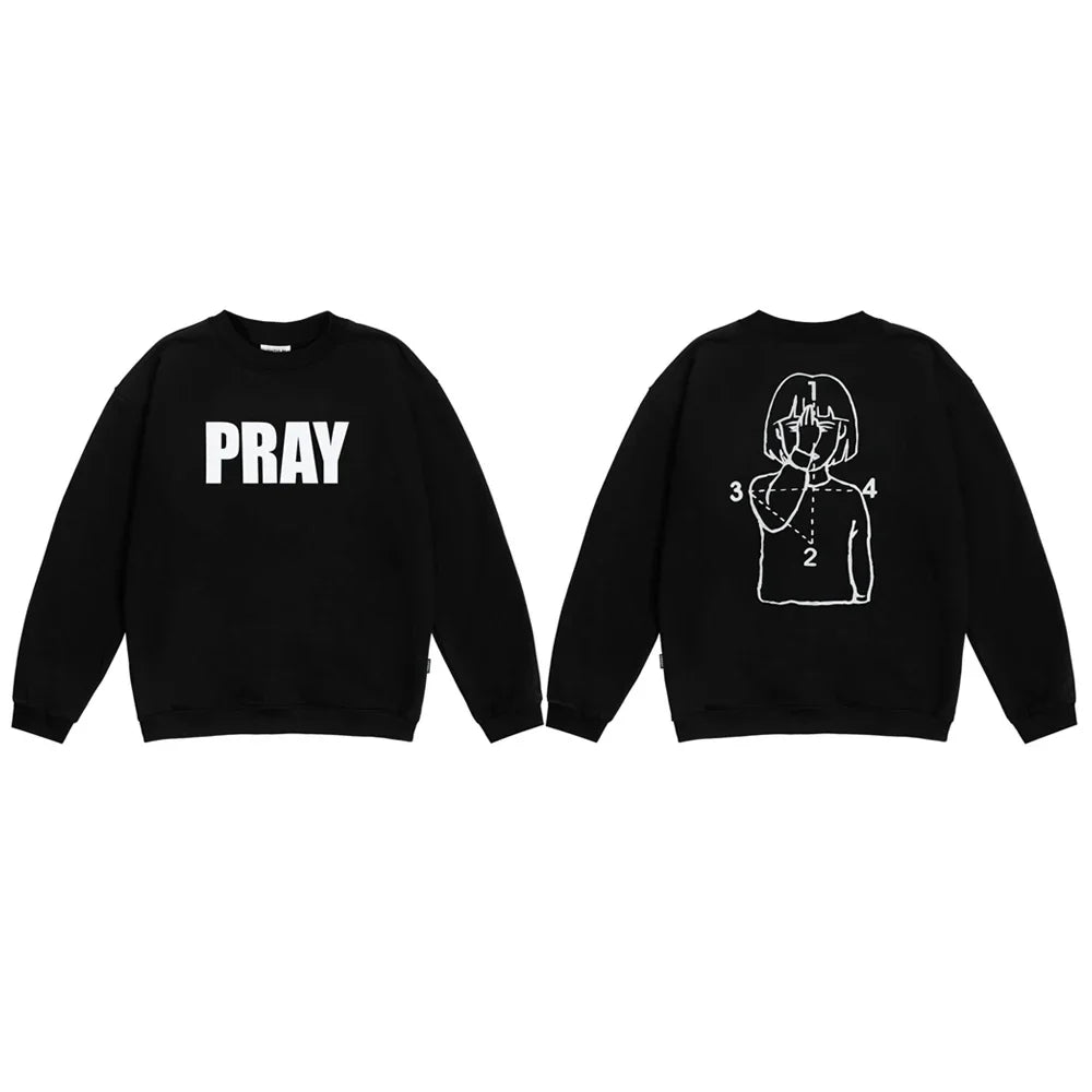 PRAY Graphic Hoodie Sweater — dettaglio