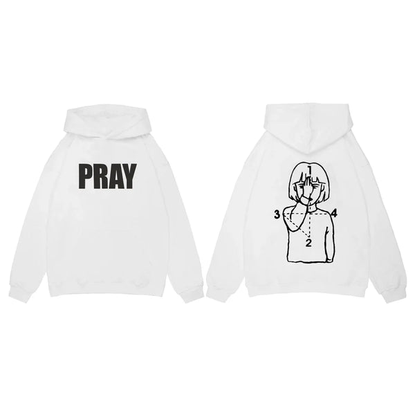 PRAY Graphic Hoodie Sweater — vista frontale