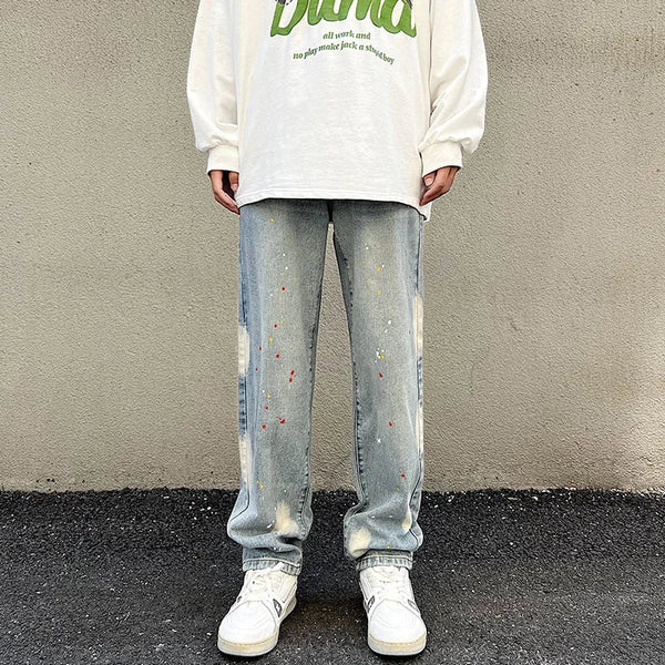 Paint Splatter Denim Jeans — vista frontale