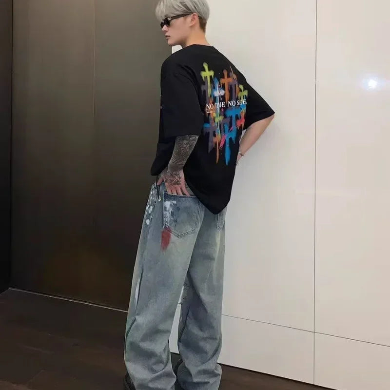 Painters Brush Distressed Baggy Jeans — dettaglio