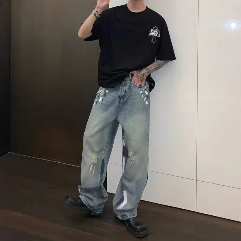 Painters Brush Distressed Baggy Jeans — in alternativa